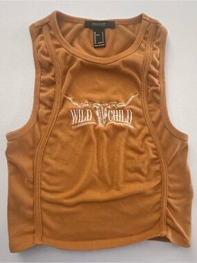 Forever 21 Ribbed Tank Top - Rust Brown size small